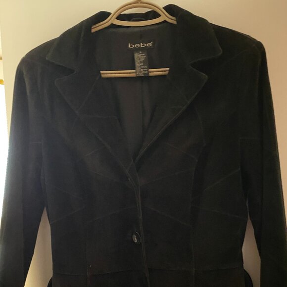 Vintage black suede peacoat by Bebe - Picture 3 of 3